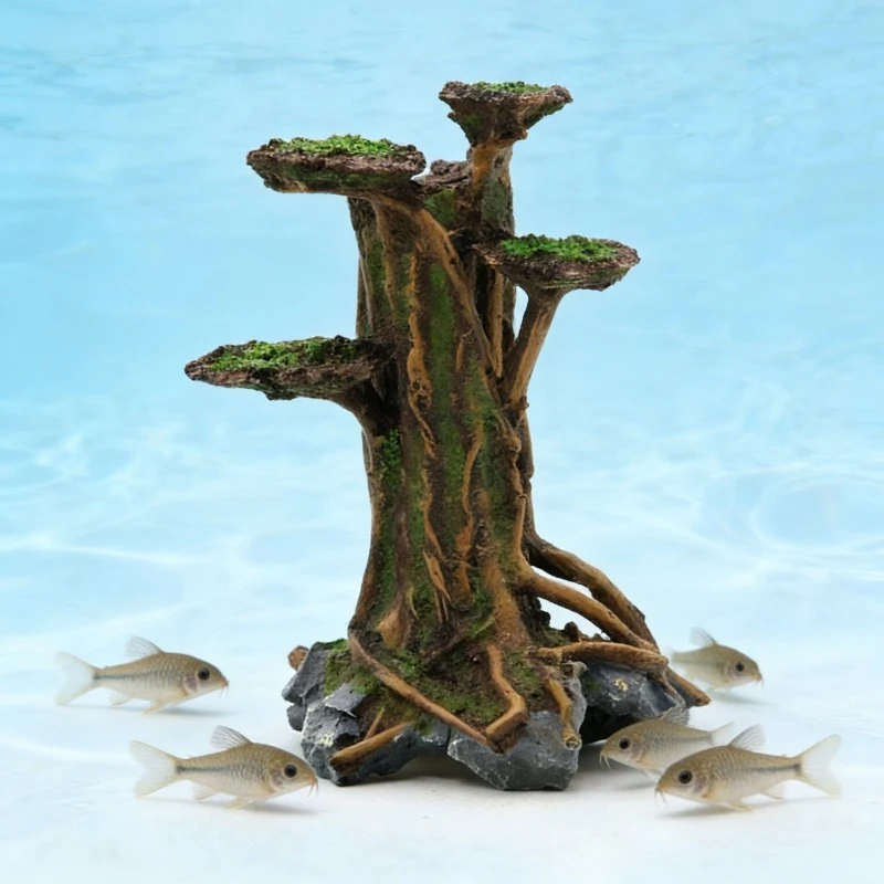 Planted Aquarium Moss - Décoration d'aquarium en résine : Arbre