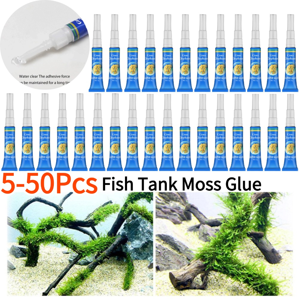 Aquarium Plant Glue Gel - 50-5 pièces Aquarium aménagement paysager mousse